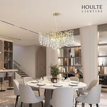 Lustre Branches Crystal Round Chandelier for All Rooms 30"