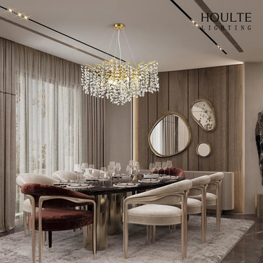 Lustre Branches Crystal Round Chandelier for All Rooms 30"