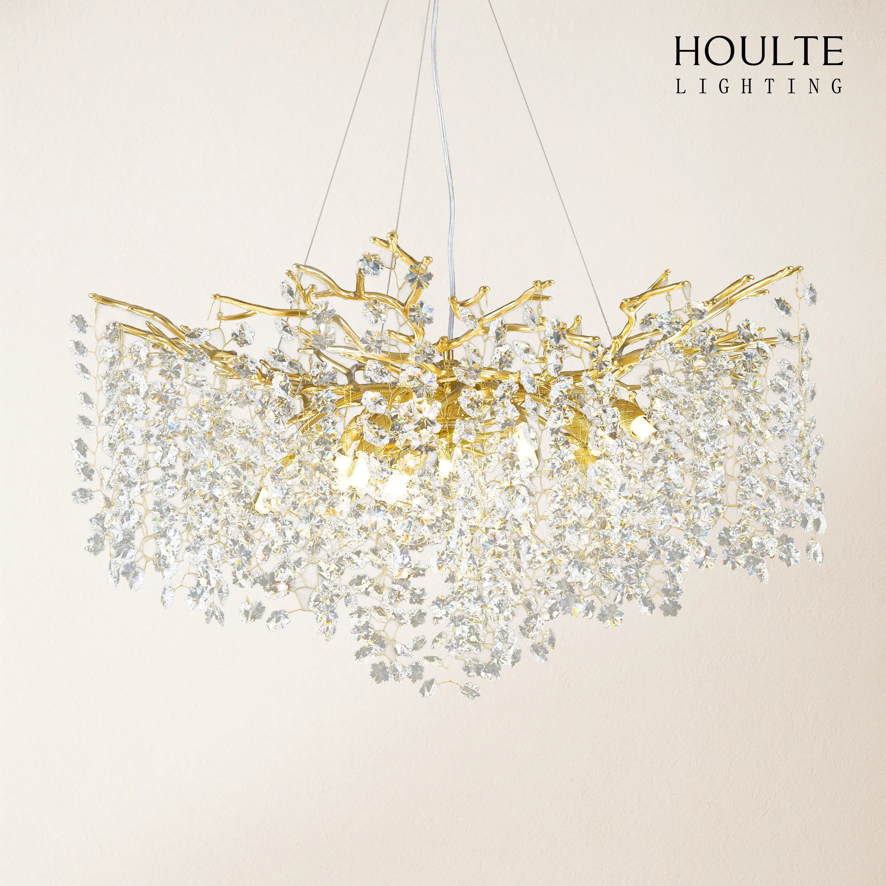 Lustre Branches Crystal Round Chandelier for All Rooms 30"