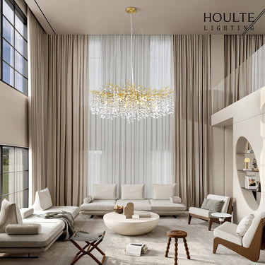 Lustre Branches Crystal Round Chandelier for All Rooms 40"