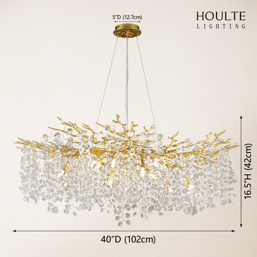 Lustre Branches Crystal Round Chandelier for All Rooms 40"