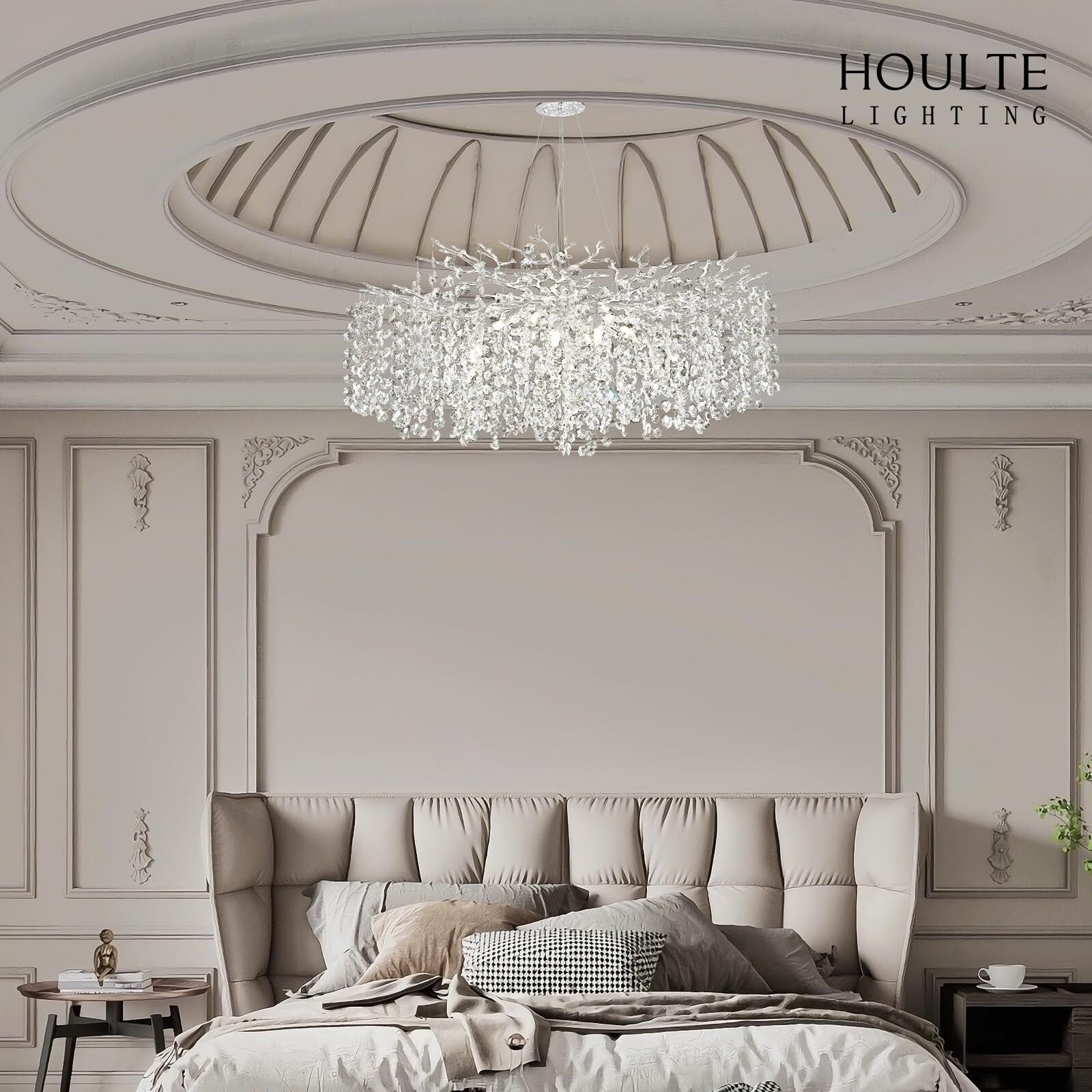 Lustre Branches Crystal Round Chandelier for All Rooms 40"