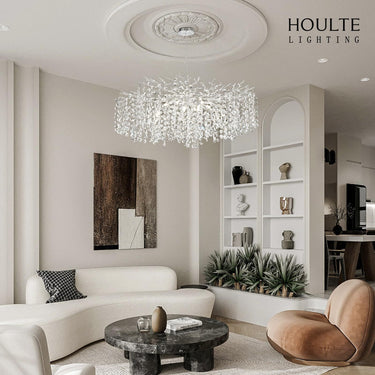 Lustre Branches Crystal Round Chandelier for All Rooms 40"