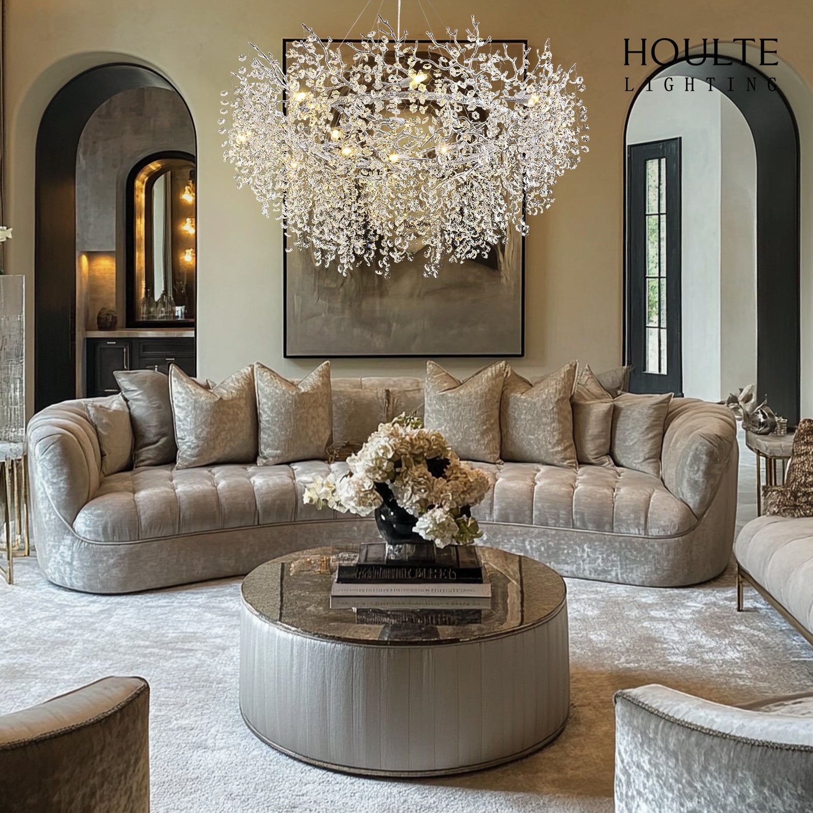 Lustre Branches Halo Chandelier 48"