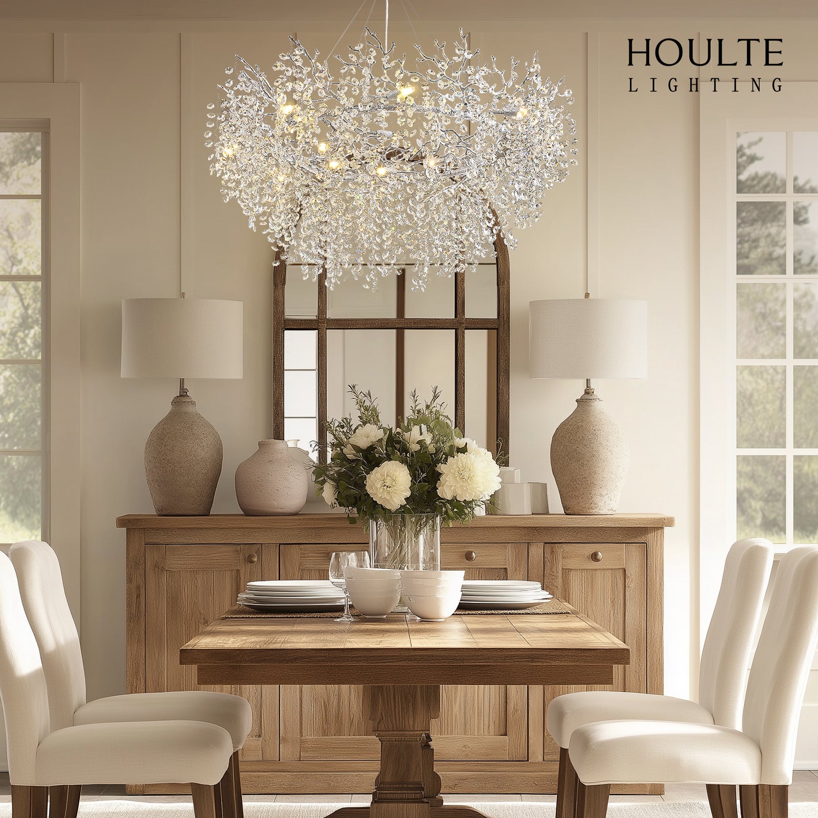 Lustre Branches Halo Chandelier 48"