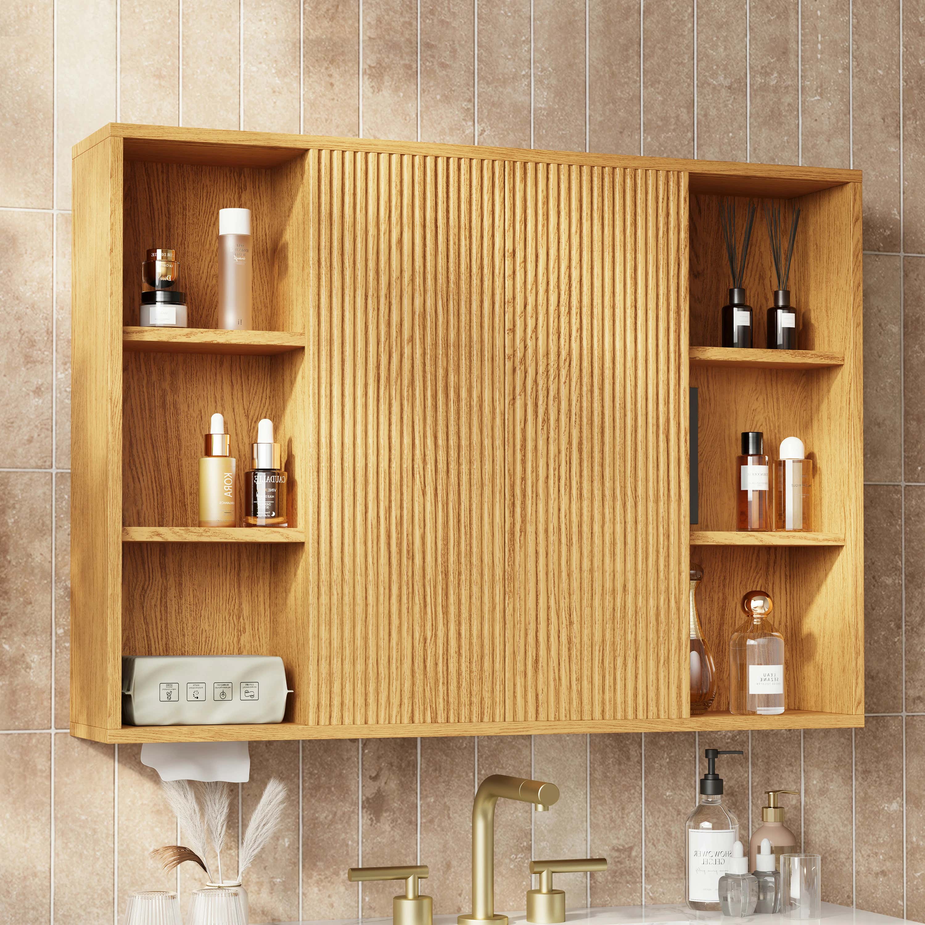 Isla Oak Bathroom Wall Mirror 36"
