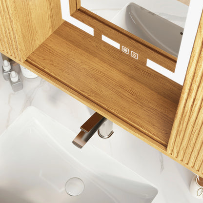 Isla Oak Bathroom Wall Mirror 36"