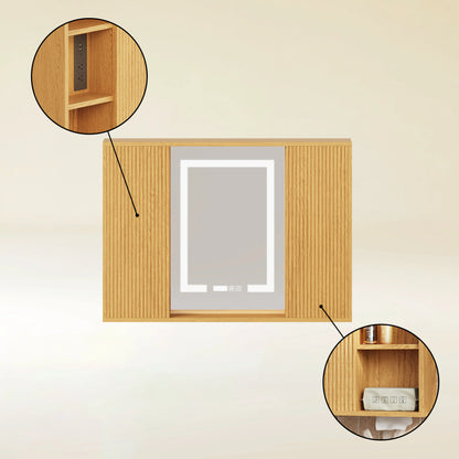 Isla Oak Bathroom Wall Mirror 36"