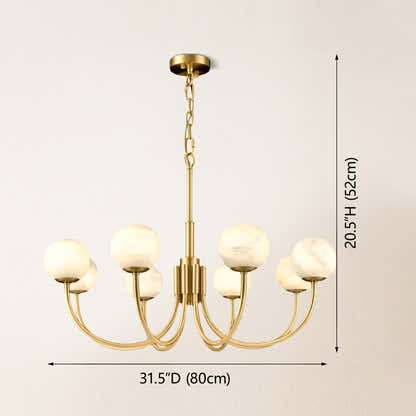 Modern Alabaster Round Art Chandelier 31.5"D#Finish_Gold