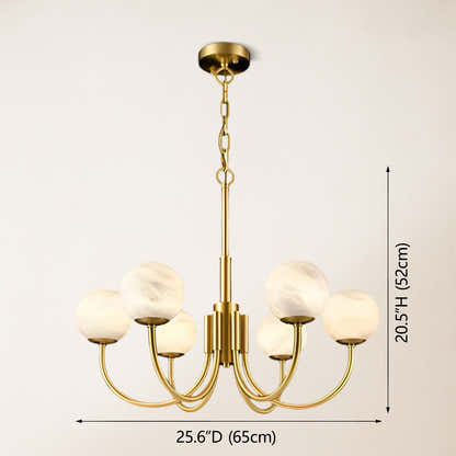 Modern Alabaster Round Art Chandelier 25.6"D#Finish_Gold