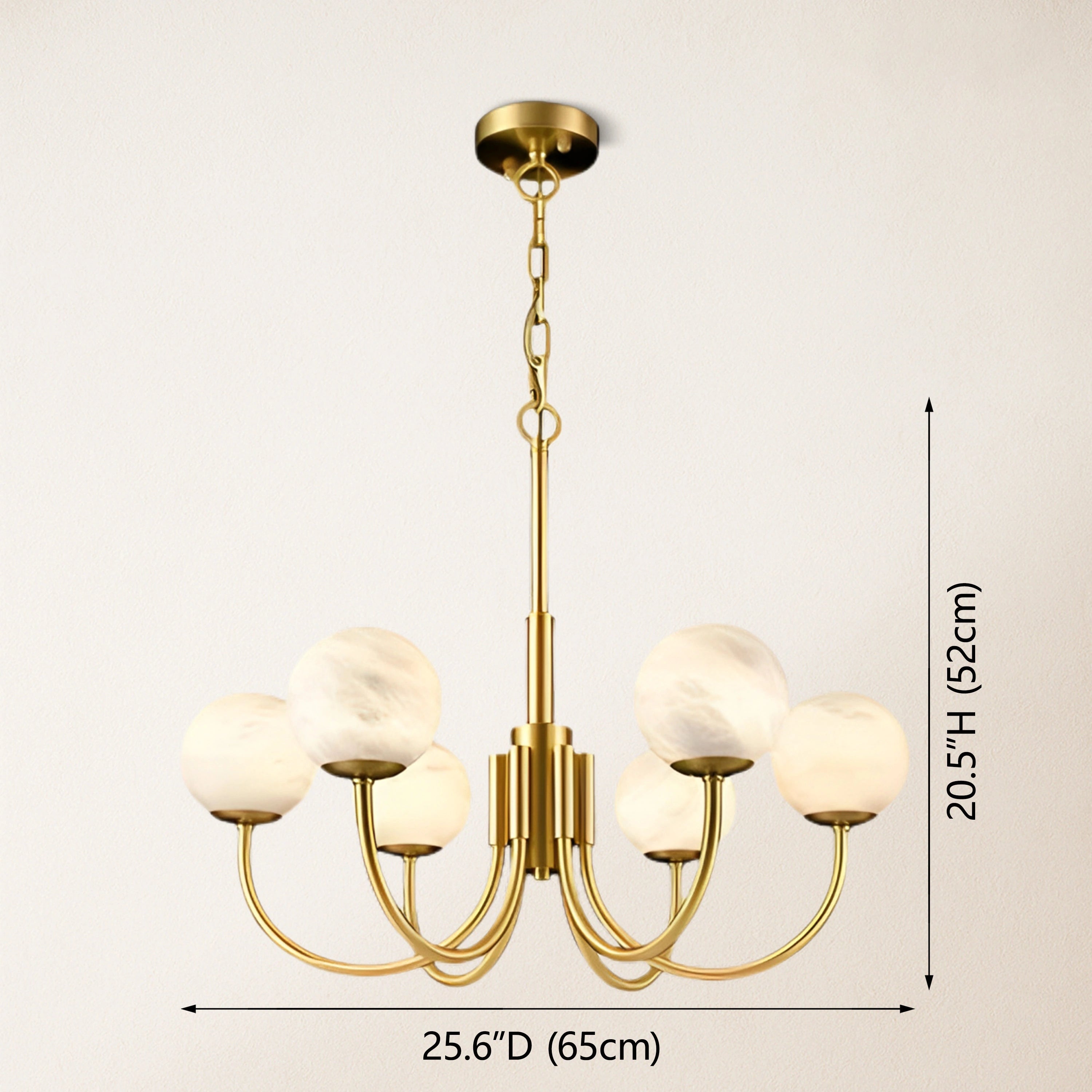 Modern Alabaster Round Art Chandelier 25.6"D