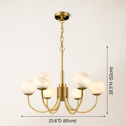 Modern Alabaster Round Art Chandelier 25.6"D