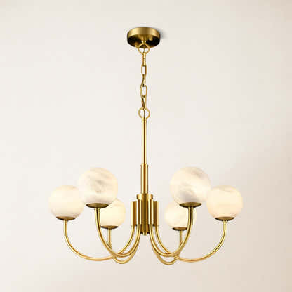 Modern Alabaster Round Art Chandelier 25.6"D#Finish_Gold