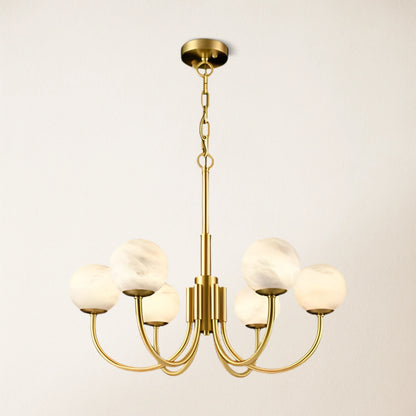 Modern Alabaster Round Art Chandelier 25.6"D