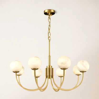 Modern Alabaster Round Art Chandelier 31.5"D