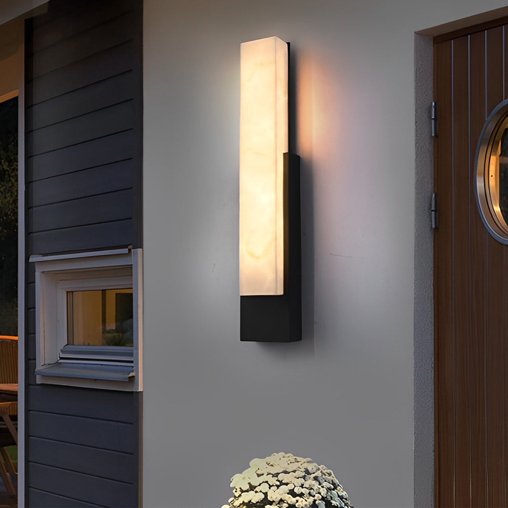 Obsidian Imitation Marble Shade Outdoor Wall Light