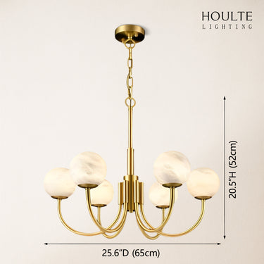 Modern Alabaster Round Art Chandelier 25.6"D