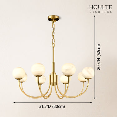 Modern Alabaster Round Art Chandelier 31.5"D
