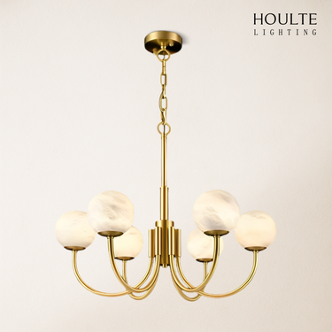 Modern Alabaster Round Art Chandelier 31.5"D