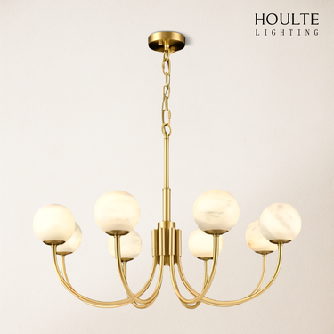 Modern Alabaster Round Art Chandelier 31.5"D