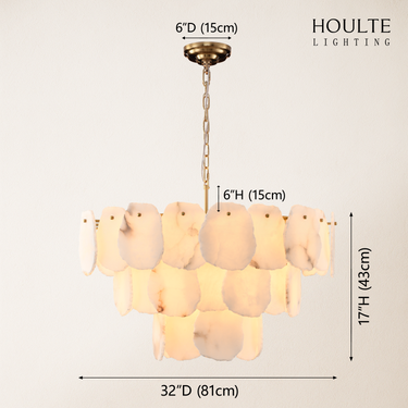 Moira Alabaster Multi-Tier Round Chandelier 32"D