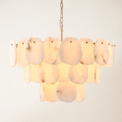 Moira Alabaster Multi-Tier Round Chandelier 32"D