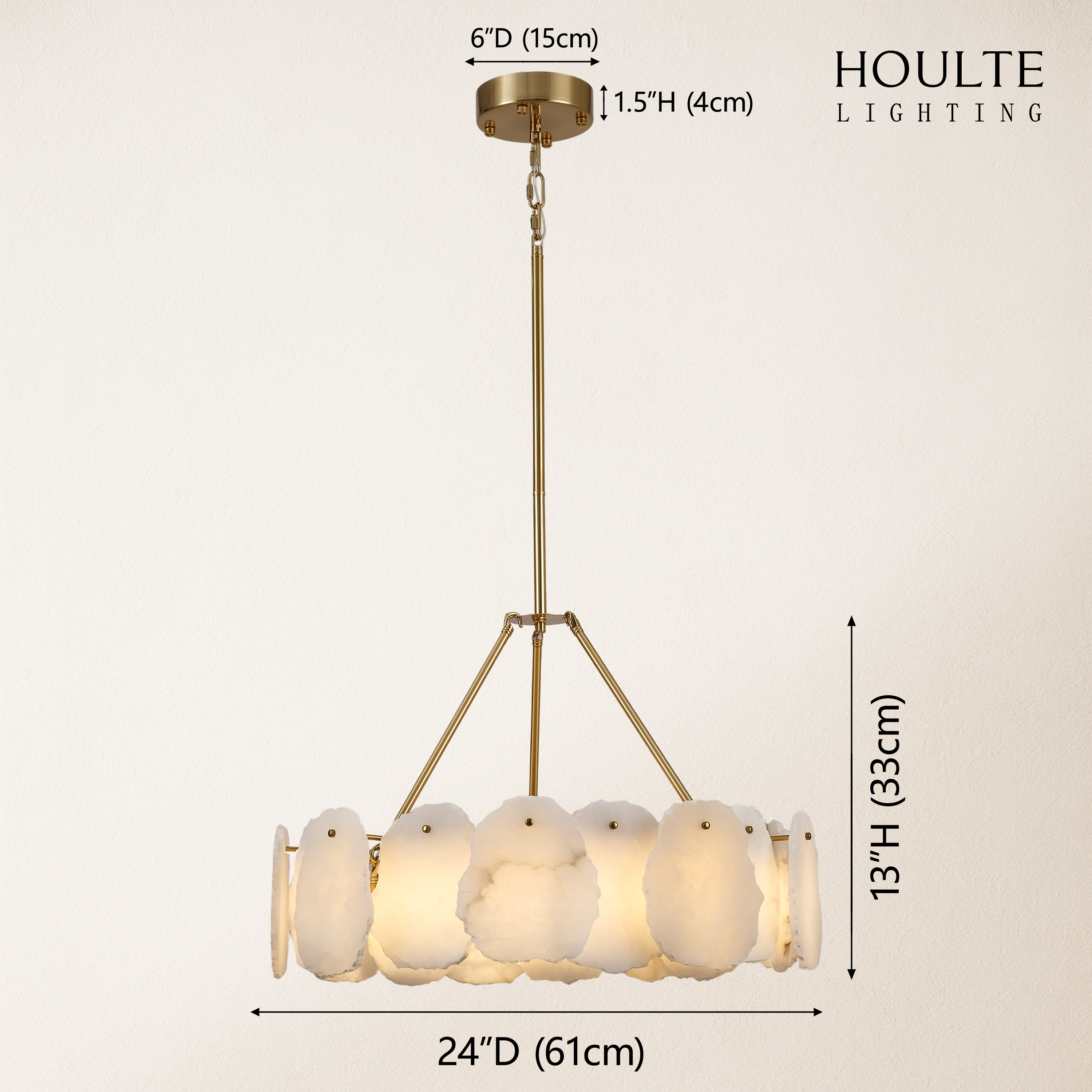 Moira Alabaster Round Chandelier 24"D