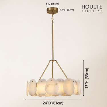 Moira Alabaster Round Chandelier 24"D