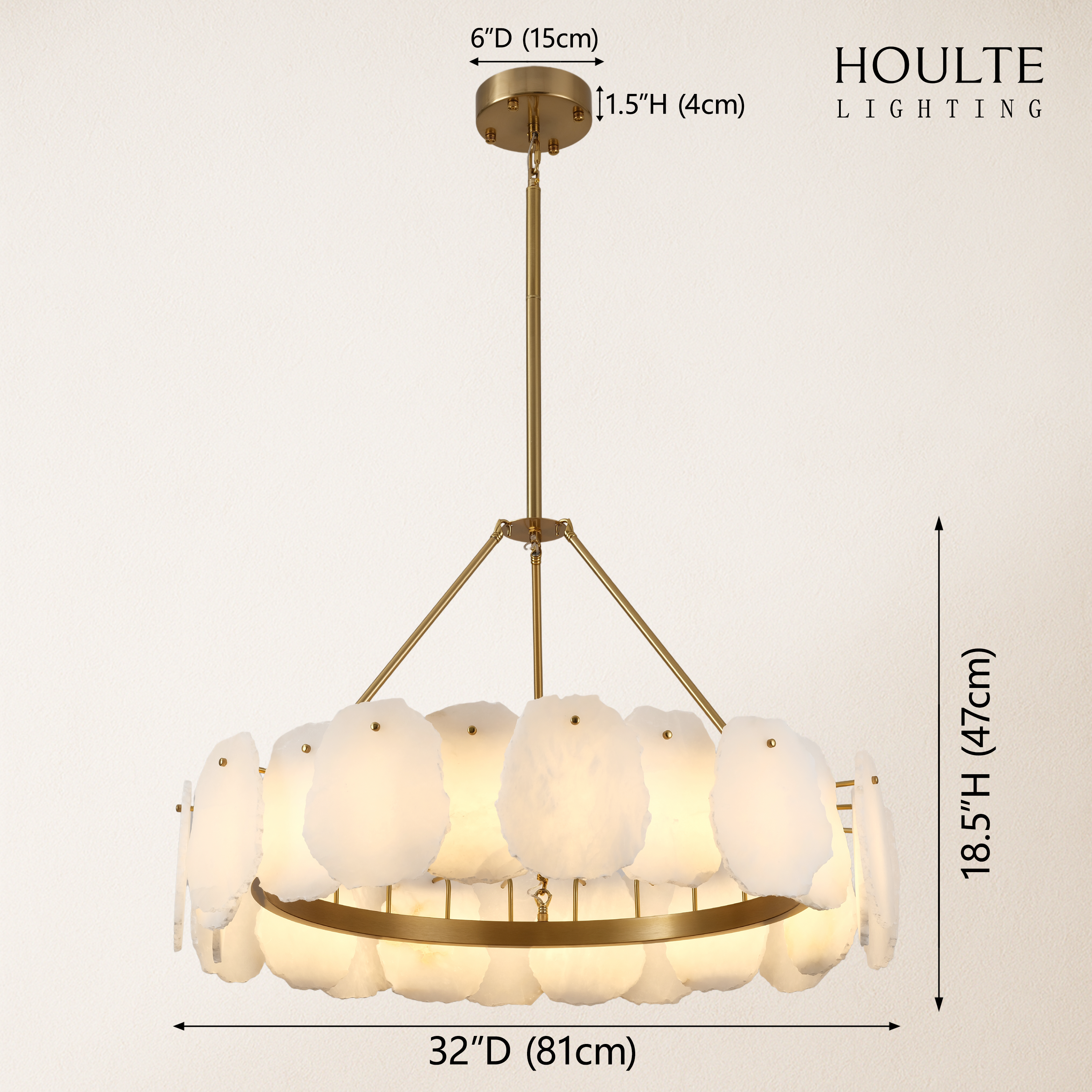 Moira Alabaster Round Chandelier 32"D