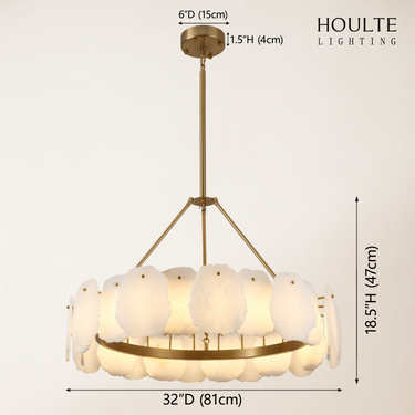 Moira Alabaster Round Chandelier 32"D