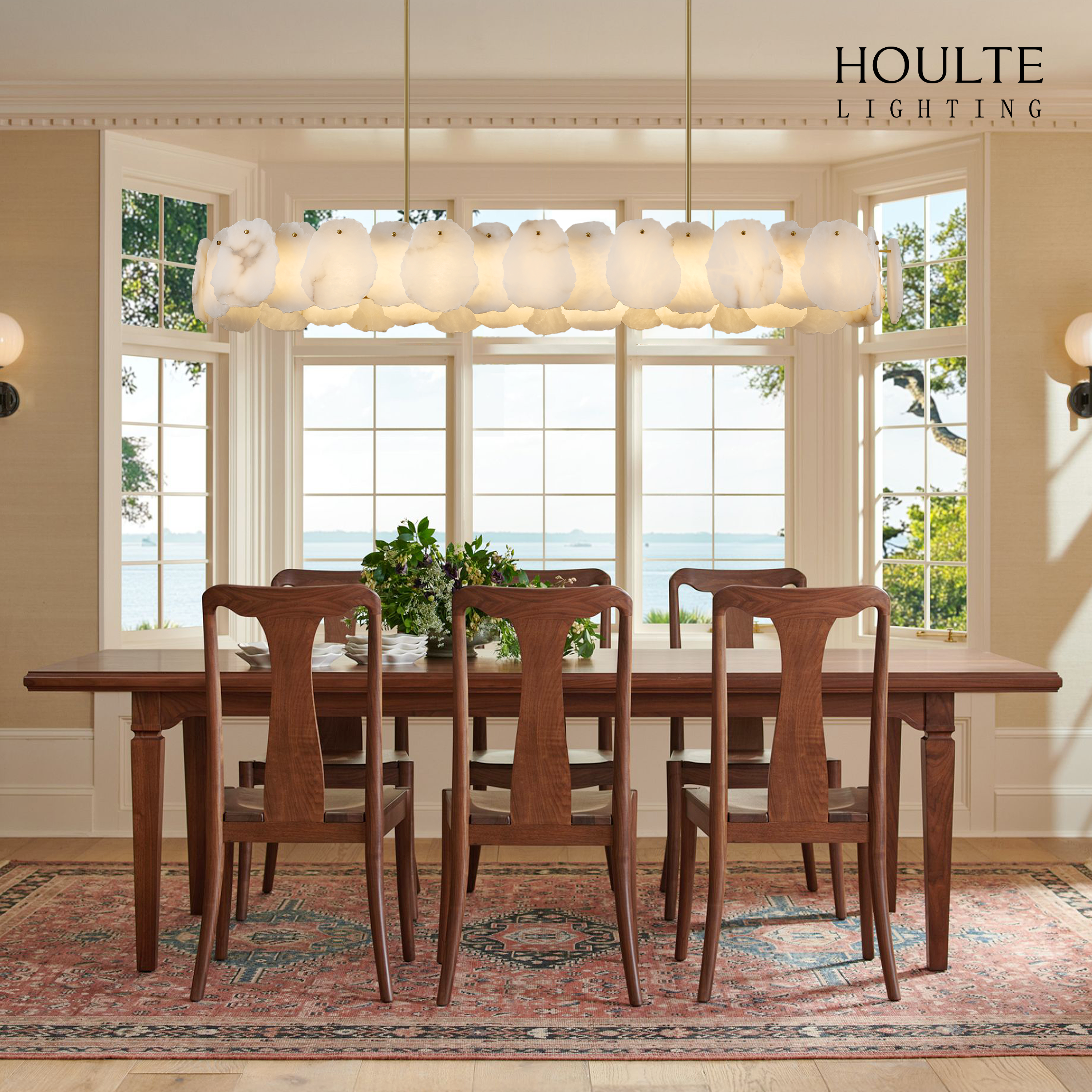 Moira Alabaster Round Chandelier 58"L