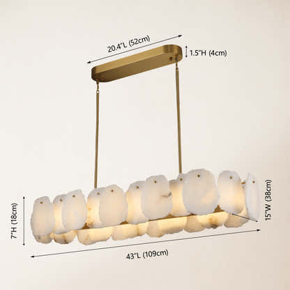 Moira Alabaster Oval Chandelier 43"W