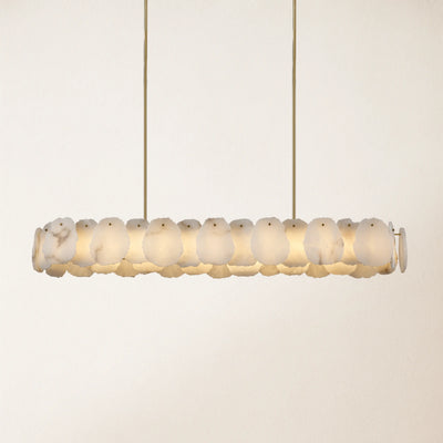 Moira Alabaster Oval Chandelier 58"W