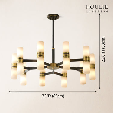 Moral Alabaster Round chandelier 33"D