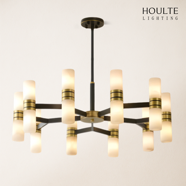 Moral Alabaster Round chandelier 33"D