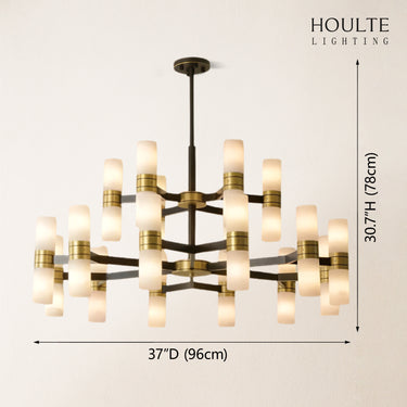 Moral Alabaster Round chandelier 37"D