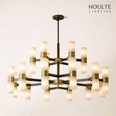 Moral Alabaster Round chandelier 37"D