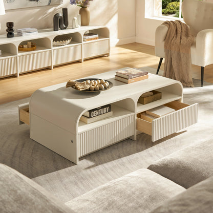 Naru Media Console and Coffee Table Set