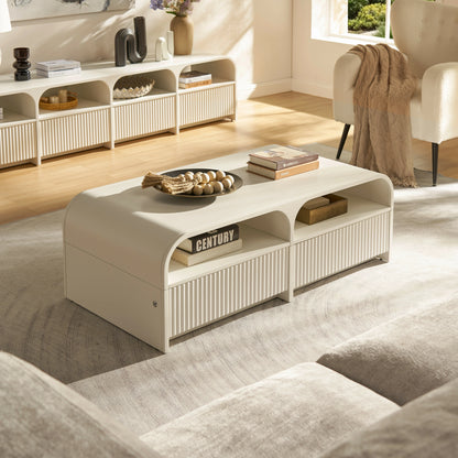 Naru Media Console and Coffee Table Set