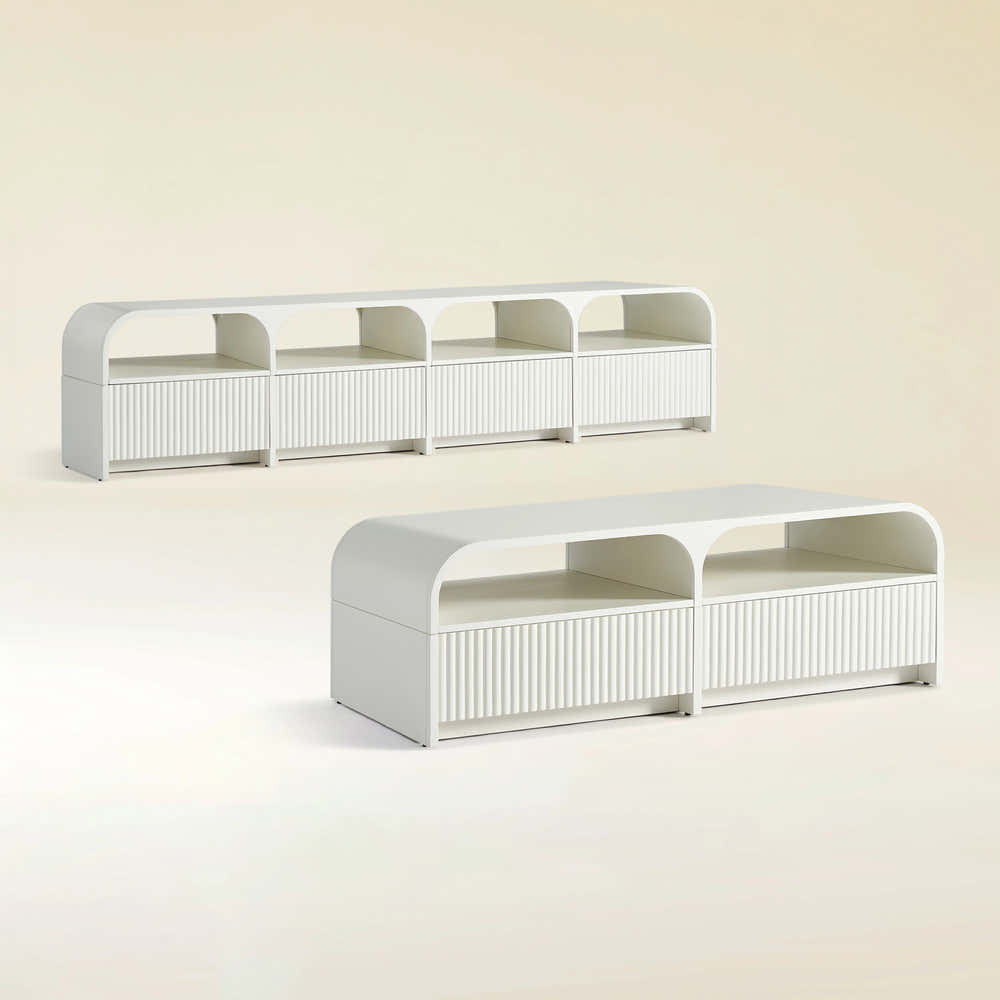 Naru Media Console and Coffee Table Set