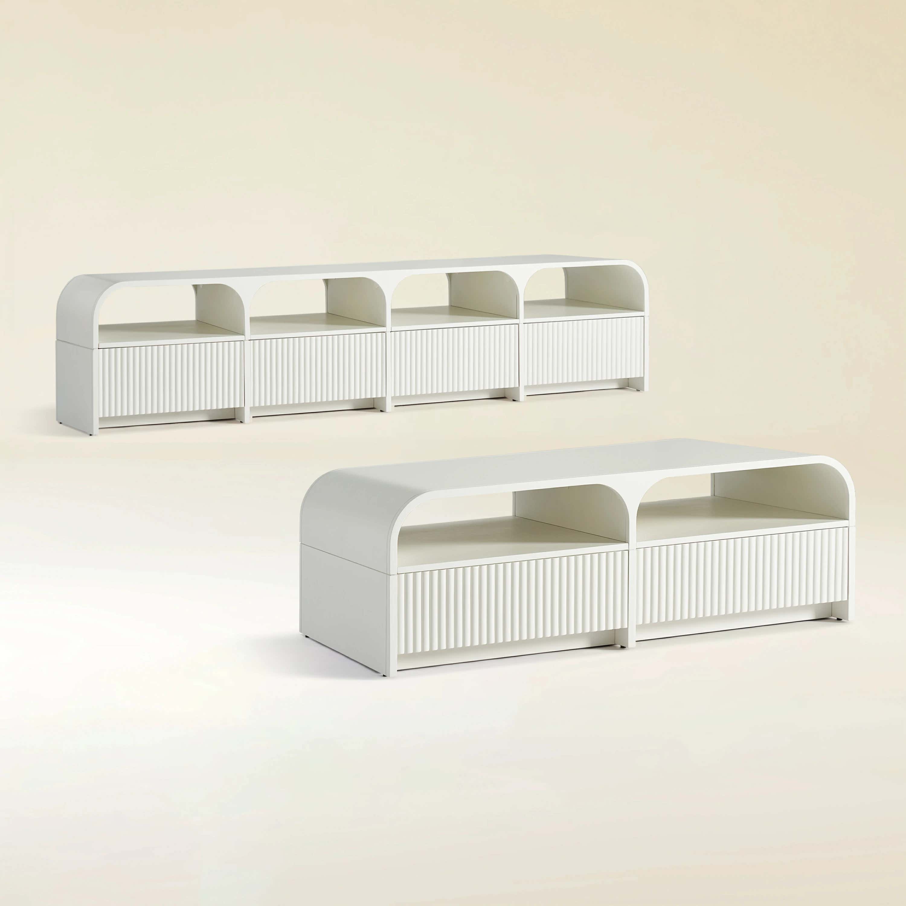 Naru Media Console and Coffee Table Set