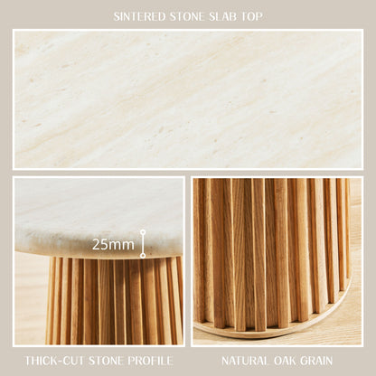 Emery Sintered Stone Side Table 20"W