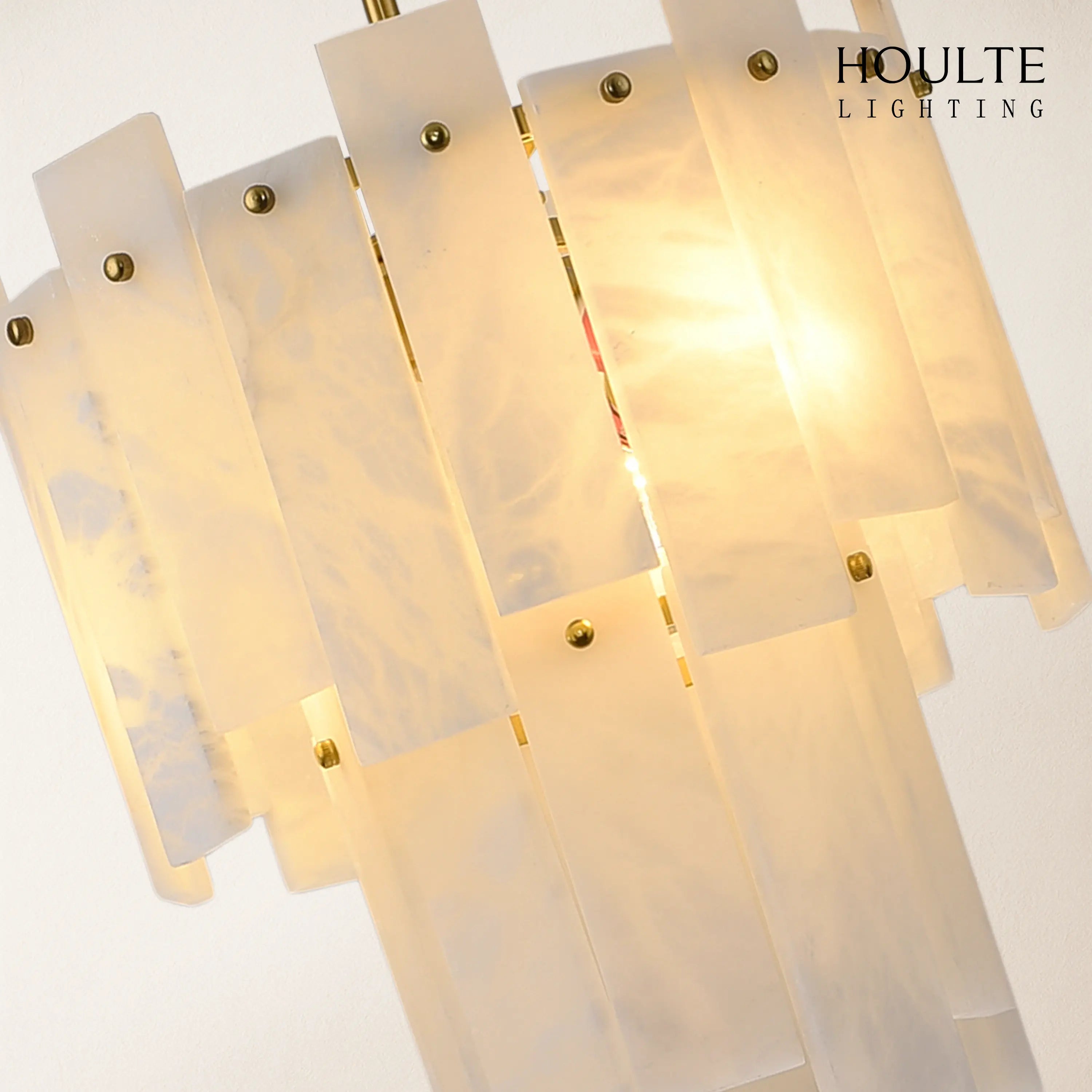 Nivislight Alabaster 2-Tier Round Pendant 13"