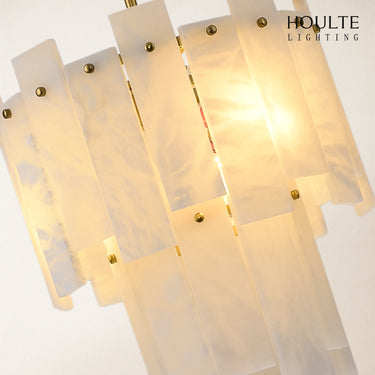 Nivislight Alabaster 2-Tier Round Pendant 13"