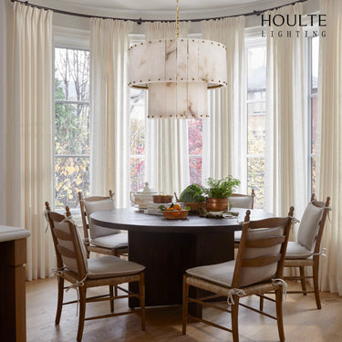 Nivislight Alabaster 2-Tier Round Chandelier 24"