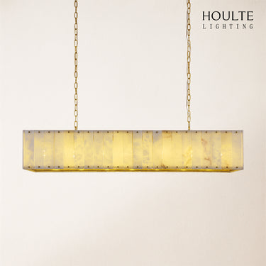 Nivislight Alabaster Rectangular Chandelier 55"