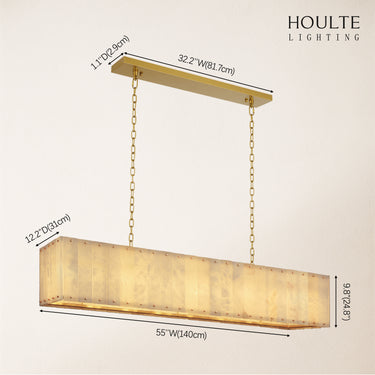 Nivislight Alabaster Rectangular Chandelier 55"