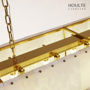 Nivislight Alabaster Rectangular Chandelier 55"