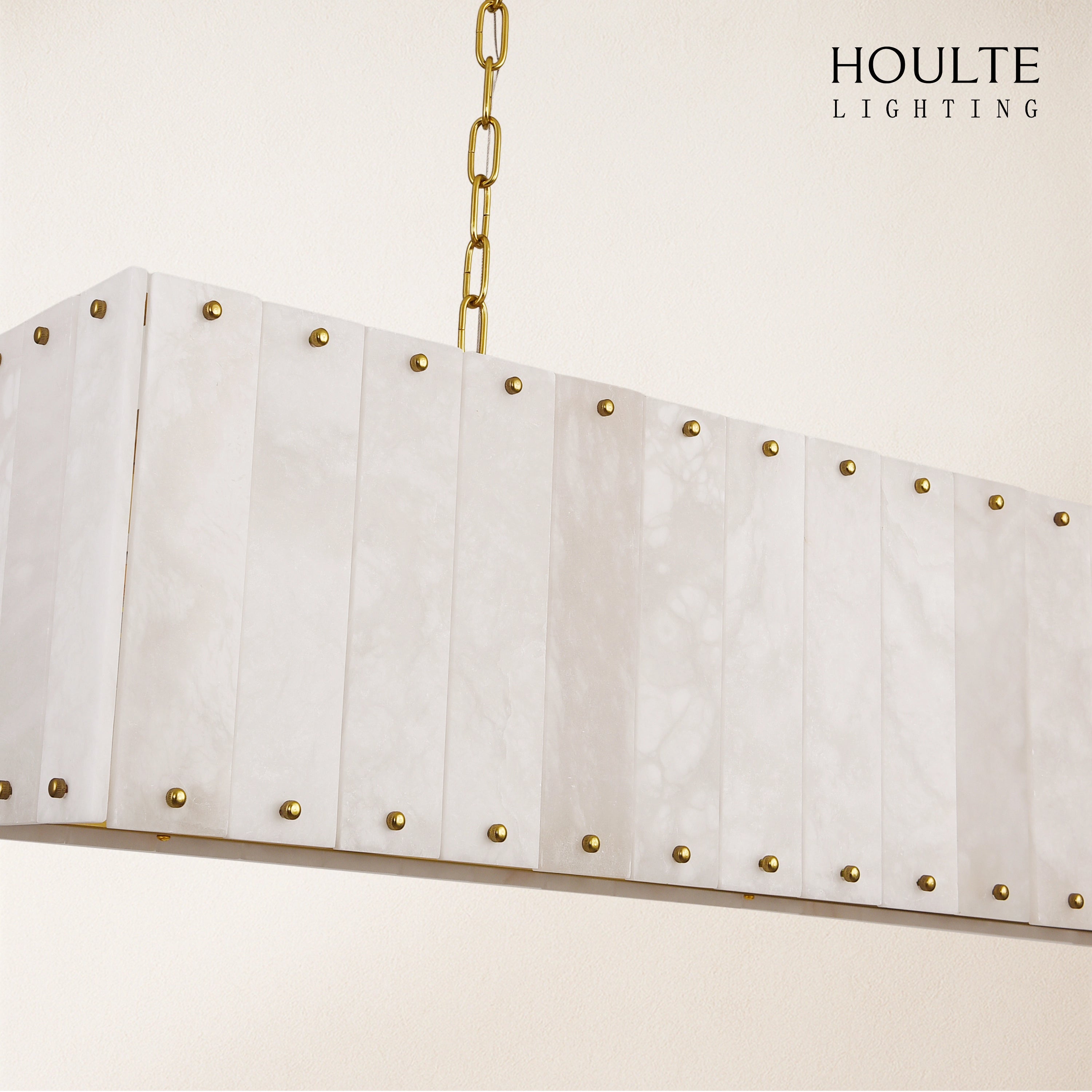 Nivislight Alabaster Rectangular Chandelier 55"