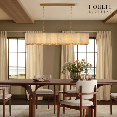 Nivislight Alabaster Rectangular Chandelier 55"